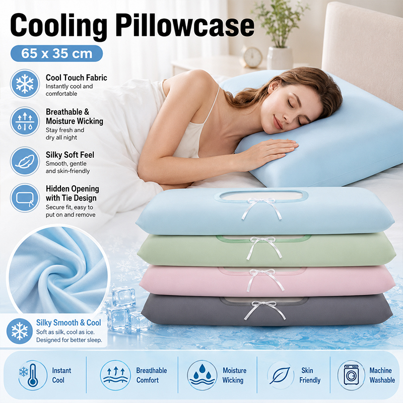 Silk Pillowcase - غطاء وسادة من الحرير الجليدي، مبرد