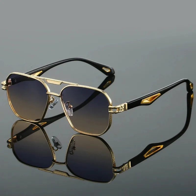 Sunglasses Uv400 - نظارات شمسية مربعة كلاسيكية للرجال، تصميم