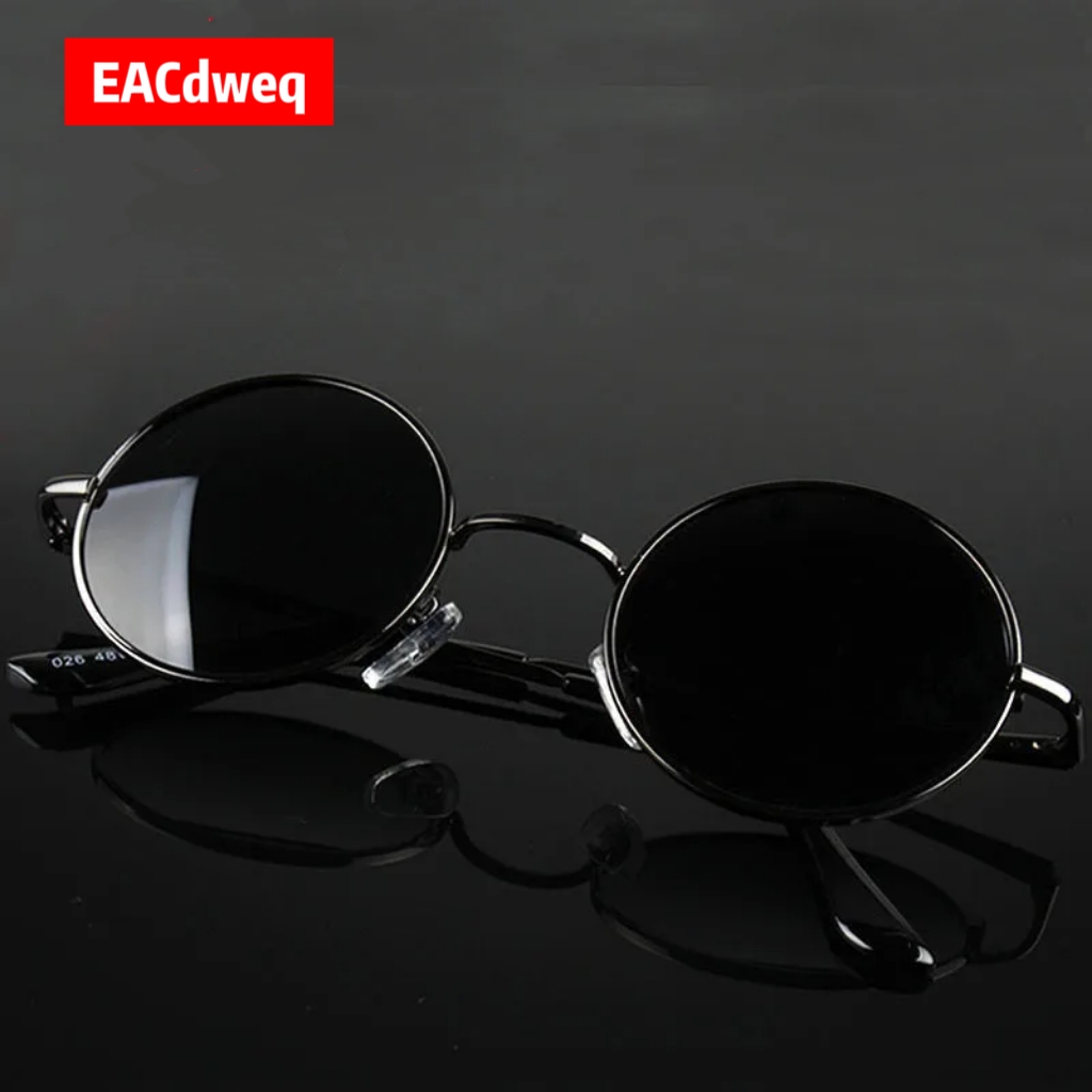Sunglasses Uv400 - نظارات شمسية دائرية عتيقة الطراز للرجال