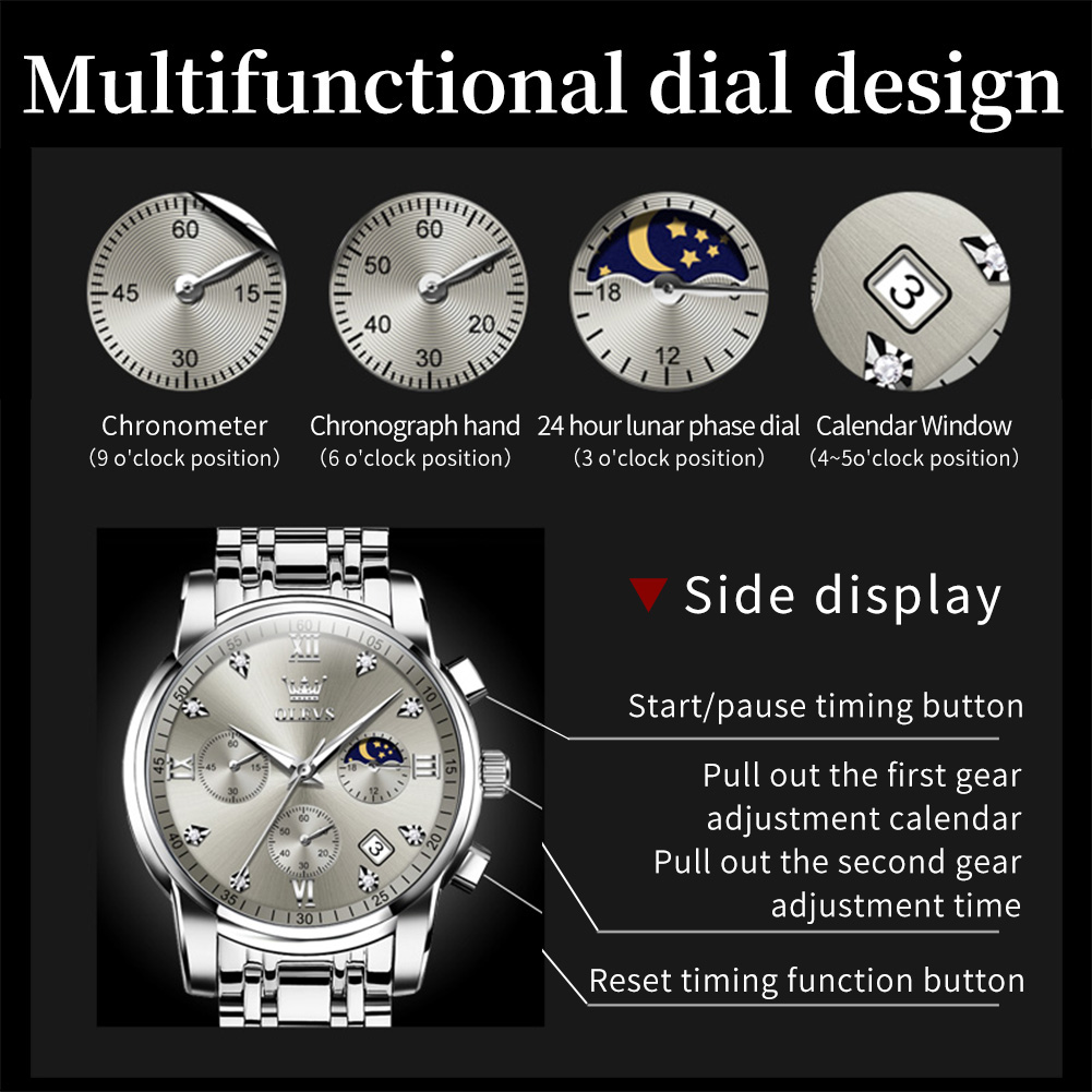 OLEVS 2858 ساعة كوارتز للرجال  - مراجعة Luxury Watch Men وسعره
