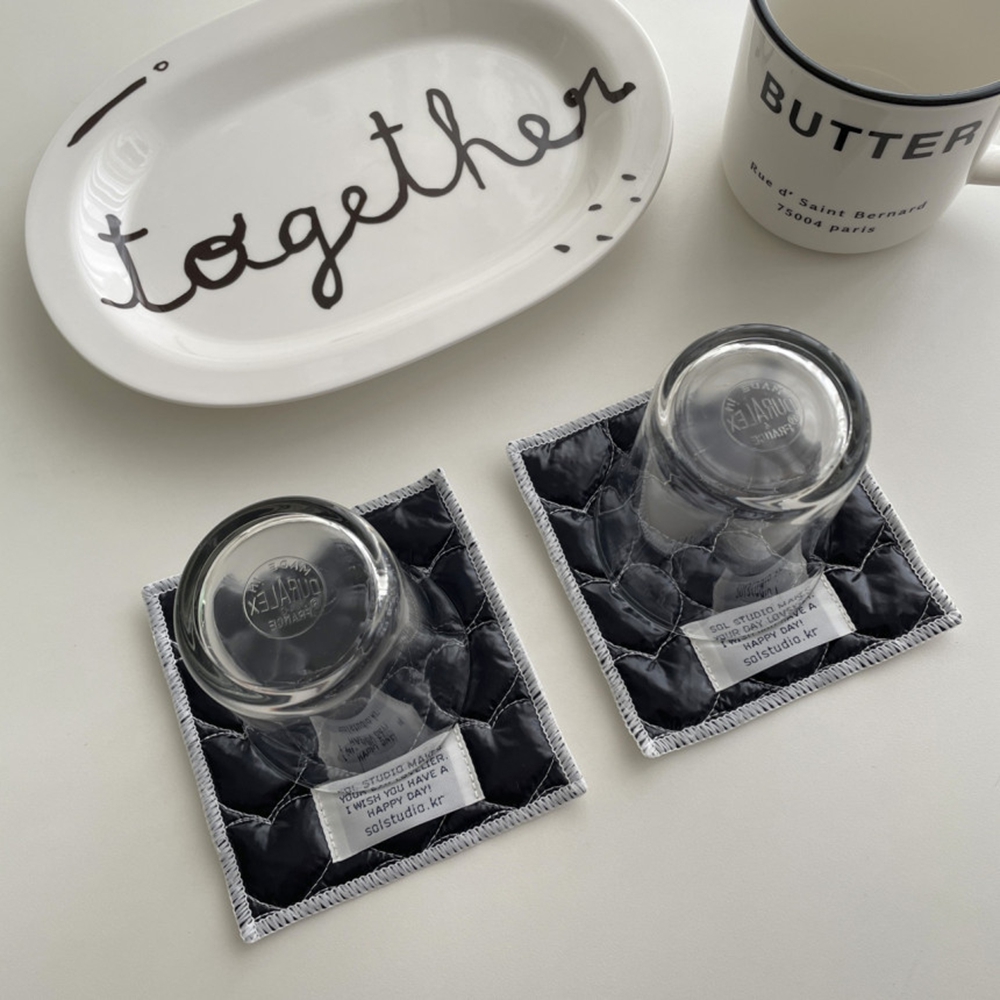 كوستر قطني مبطن بتصميم كوري عص - مراجعة Marble Coaster Set وسعره