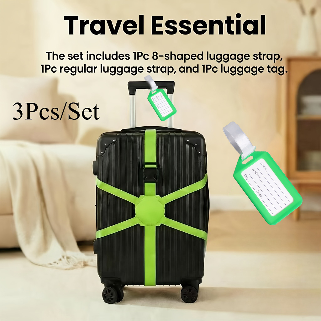 طقم من 3 قطع (حزامان للأمتعة و - مراجعة Travel Luggage Set وسعره