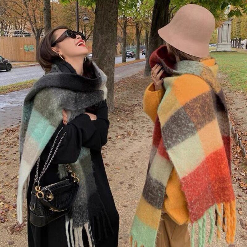 جديد فاخر شتاء سميك دافئ وشاح  - مراجعة Cashmere Scarf وسعره