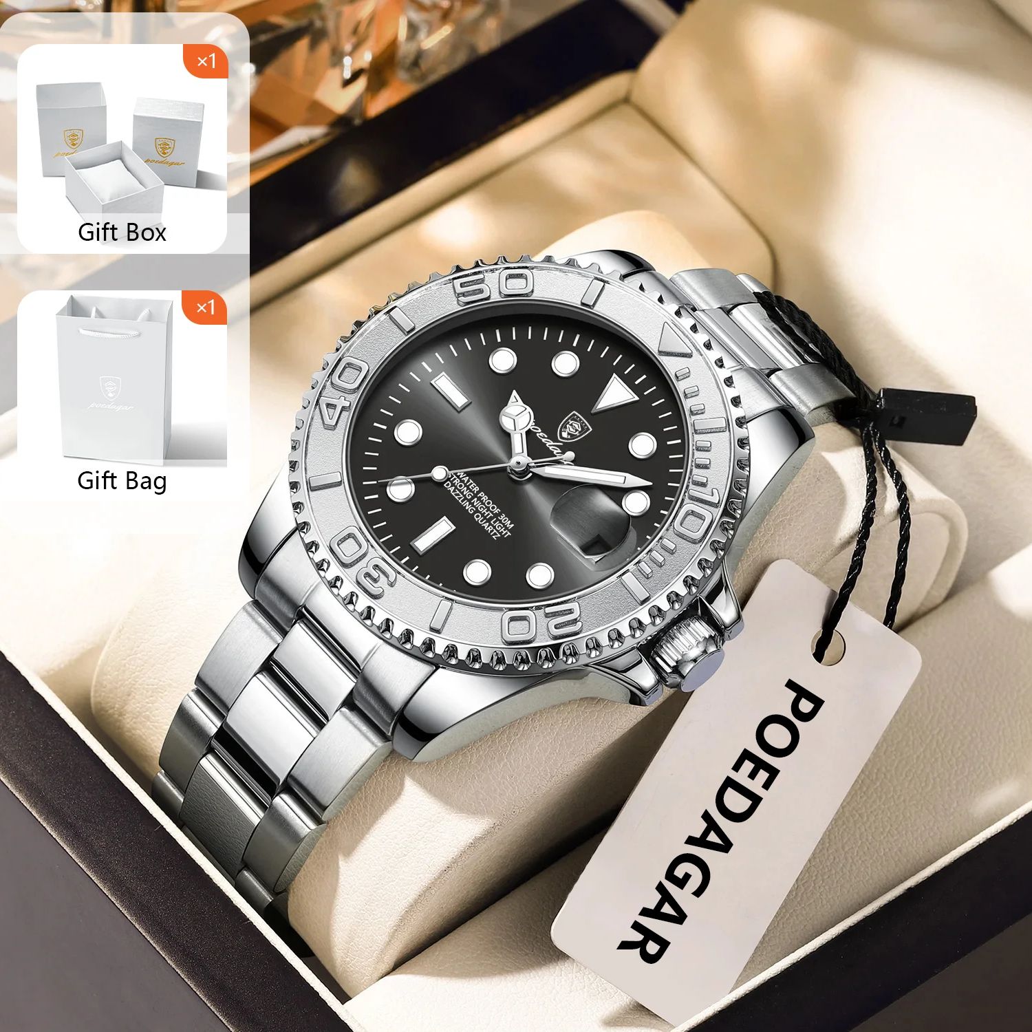 POEDAGAR العصرية الرياضة رجل س - مراجعة Luxury Watch Men وسعره