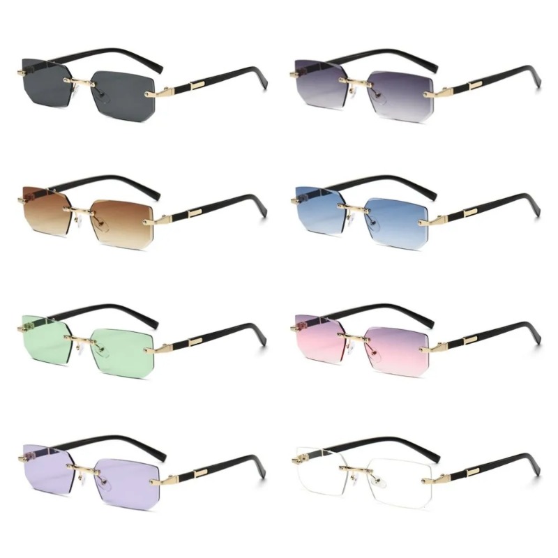 نظارات شمسية مستطيلة بدون إطار - مراجعة Designer Sunglasses وسعره