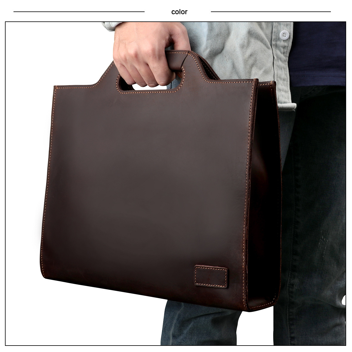 حقيبة كمبيوتر محمول للرجال، حق - مراجعة Leather Briefcase وسعره